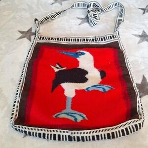 Vintage Ecuadorian Wool Shoulder Bag – Handwoven Andean Textile Art to Wear Boho